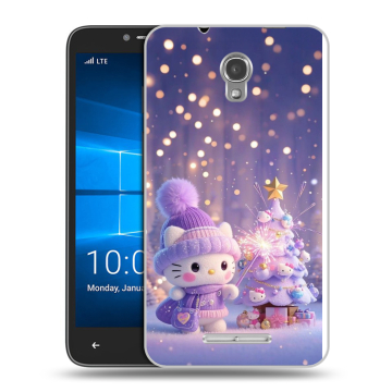 Пластиковый чехол на Alcatel OneTouch Pixi First с принтом Новый год