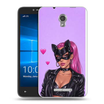 Пластиковый чехол на Alcatel OneTouch Pixi First с принтом женский