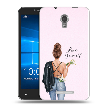 Пластиковый чехол на Alcatel OneTouch Pixi First с принтом женский Пластиковый чехол на Alcatel OneTouch Pixi First с принтом женский