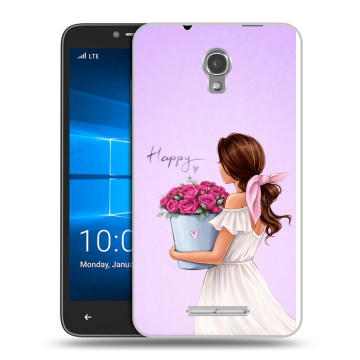 Пластиковый чехол на Alcatel OneTouch Pixi First с принтом женский Пластиковый чехол на Alcatel OneTouch Pixi First с принтом женский