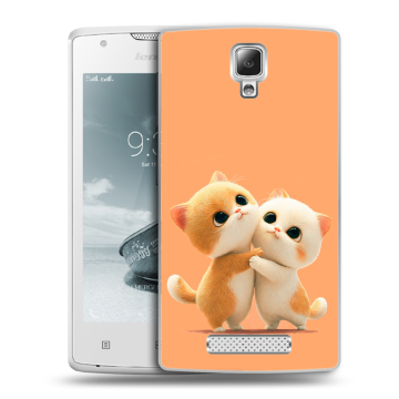 Пластиковый чехол на Lenovo A1000 с принтом Милые котики Пластиковый чехол на Lenovo A1000 с принтом Милые котики