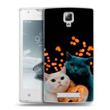 Пластиковый чехол на Lenovo A1000 с принтом Кошки Пластиковый чехол на Lenovo A1000 с принтом Кошки