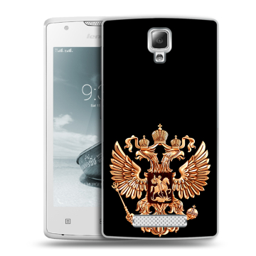 Пластиковый чехол на Lenovo A1000 с принтом Герб России золотой Пластиковый чехол на Lenovo A1000 с принтом Герб России золотой