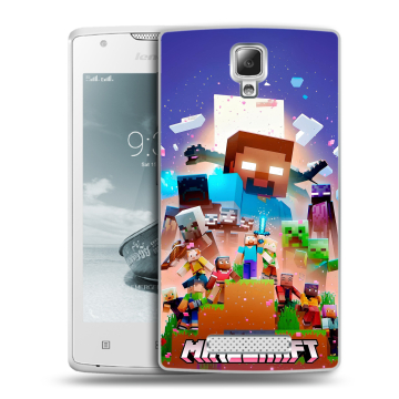 Пластиковый чехол на Lenovo A1000 с принтом Майнкрафт Minecraft Пластиковый чехол на Lenovo A1000 с принтом Майнкрафт Minecraft
