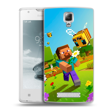 Пластиковый чехол на Lenovo A1000 с принтом Майнкрафт Minecraft Пластиковый чехол на Lenovo A1000 с принтом Майнкрафт Minecraft