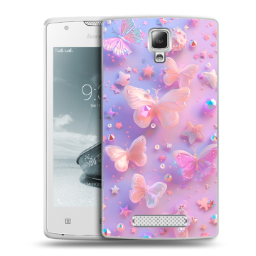 Пластиковый чехол на Lenovo A1000 с принтом Бабочки Пластиковый чехол на Lenovo A1000 с принтом Бабочки