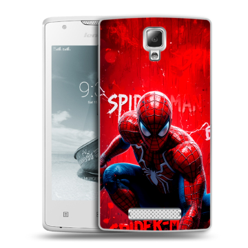 Пластиковый чехол на Lenovo A1000 с принтом Spiderman Человек паук Пластиковый чехол на Lenovo A1000 с принтом Spiderman Человек паук