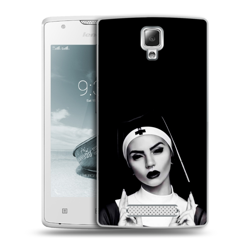 Пластиковый чехол на Lenovo A1000 с принтом монашка Пластиковый чехол на Lenovo A1000 с принтом монашка