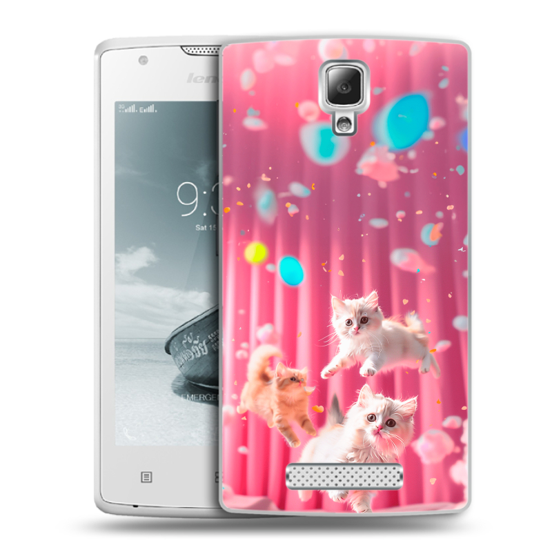 Пластиковый чехол на Lenovo A1000 с принтом милые котики Пластиковый чехол на Lenovo A1000 с принтом милые котики