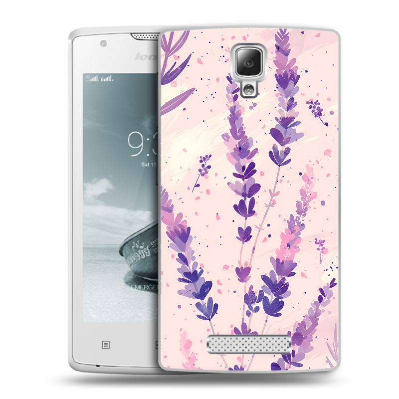 Пластиковый чехол на Lenovo A1000 с принтом цветы лаванда Пластиковый чехол на Lenovo A1000 с принтом цветы лаванда