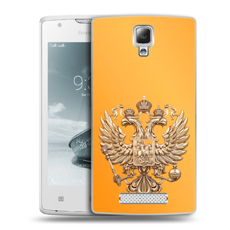 Пластиковый чехол на Lenovo A1000 с принтом Герб Флаг России Пластиковый чехол на Lenovo A1000 с принтом Герб Флаг России