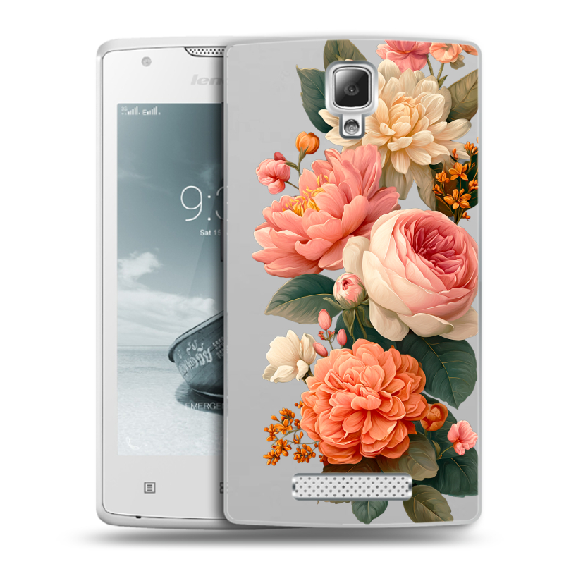 Пластиковый чехол на Lenovo A1000 с принтом цветы Пластиковый чехол на Lenovo A1000 с принтом цветы