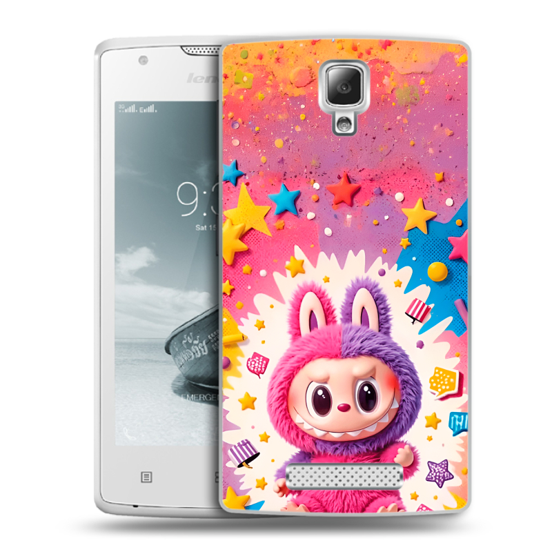 Пластиковый чехол на Lenovo A1000 с принтом Labubu Лабубу Пластиковый чехол на Lenovo A1000 с принтом Labubu Лабубу