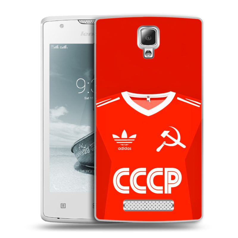Пластиковый чехол на Lenovo A1000 с принтом Флаг Герб СССР Пластиковый чехол на Lenovo A1000 с принтом Флаг Герб СССР