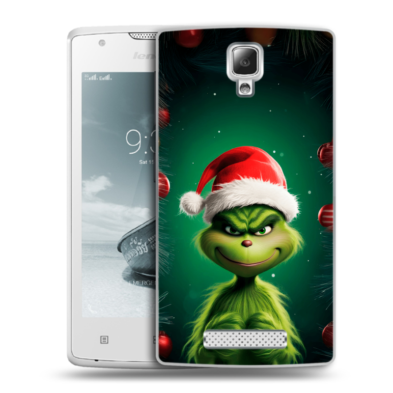 Пластиковый чехол на Lenovo A1000 с принтом Гринч Новый год Рождество Пластиковый чехол на Lenovo A1000 с принтом Гринч Новый год Рождество