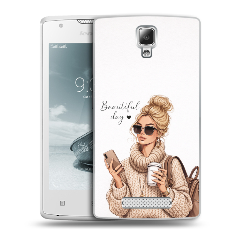Пластиковый чехол на Lenovo A1000 с принтом женский Пластиковый чехол на Lenovo A1000 с принтом женский