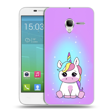 Силиконовый чехол на Alcatel One Touch POP 3 5 с принтом Единорог Силиконовый чехол на Alcatel One Touch POP 3 5 с принтом Единорог