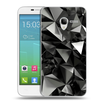 Силиконовый чехол на Alcatel One Touch POP 3 5 с принтом Черные кристаллы Силиконовый чехол на Alcatel One Touch POP 3 5 с принтом Черные кристаллы