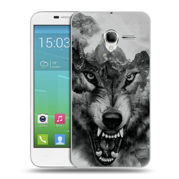Силиконовый чехол на Alcatel One Touch POP 3 5 с принтом Волк Силиконовый чехол на Alcatel One Touch POP 3 5 с принтом Волк