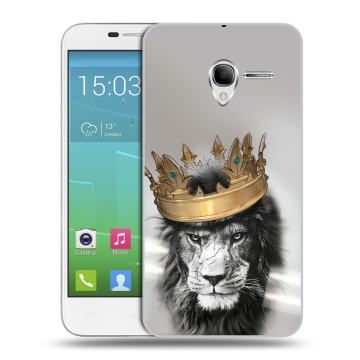 Силиконовый чехол на Alcatel One Touch POP 3 5 с принтом Лев с короной Силиконовый чехол на Alcatel One Touch POP 3 5 с принтом Лев с короной