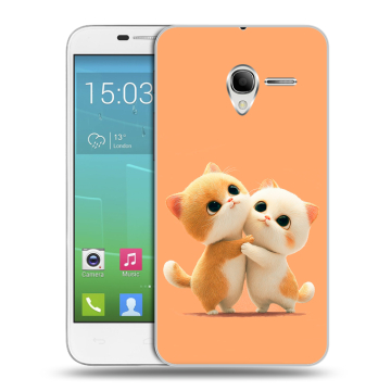 Силиконовый чехол на Alcatel One Touch POP 3 5 с принтом Милые котики Силиконовый чехол на Alcatel One Touch POP 3 5 с принтом Милые котики