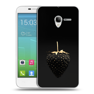Силиконовый чехол на Alcatel One Touch POP 3 5 с принтом Черная клубника Силиконовый чехол на Alcatel One Touch POP 3 5 с принтом Черная клубника