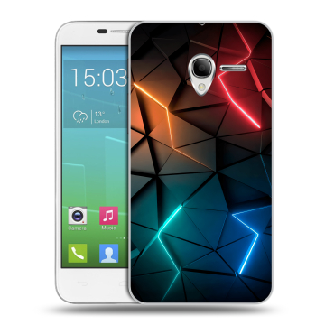 Силиконовый чехол на Alcatel One Touch POP 3 5 с принтом Абстракция неон Силиконовый чехол на Alcatel One Touch POP 3 5 с принтом Абстракция неон