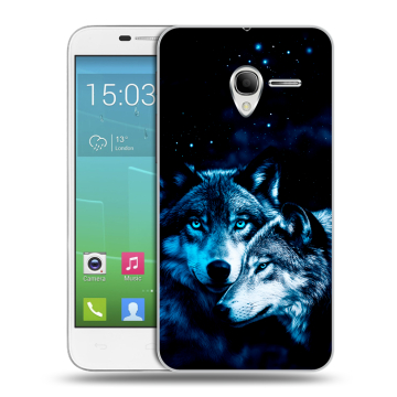 Силиконовый чехол на Alcatel One Touch POP 3 5 с принтом Волки Силиконовый чехол на Alcatel One Touch POP 3 5 с принтом Волки
