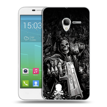 Силиконовый чехол на Alcatel One Touch POP 3 5 с принтом Скелет Силиконовый чехол на Alcatel One Touch POP 3 5 с принтом Скелет