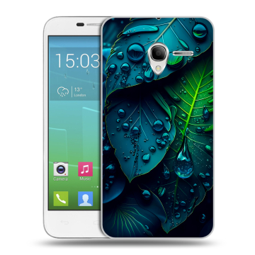 Силиконовый чехол на Alcatel One Touch POP 3 5 с принтом Листья Силиконовый чехол на Alcatel One Touch POP 3 5 с принтом Листья