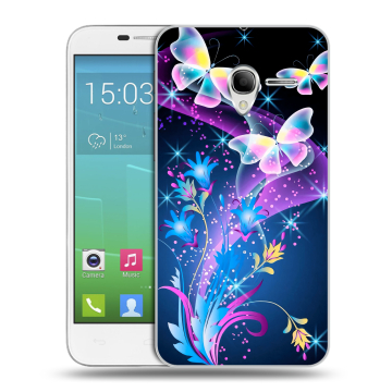 Силиконовый чехол на Alcatel One Touch POP 3 5 с принтом Бабочки