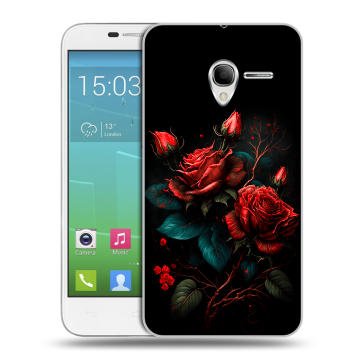 Силиконовый чехол на Alcatel One Touch POP 3 5 с принтом Розы красные