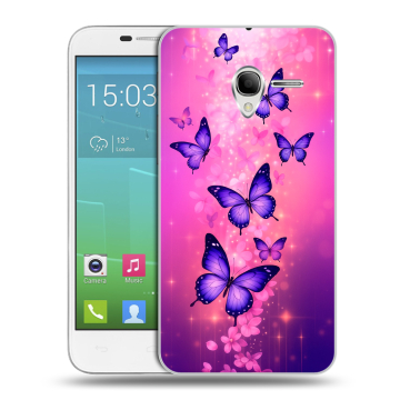 Силиконовый чехол на Alcatel One Touch POP 3 5 с принтом Бабочки