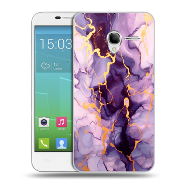 Силиконовый чехол на Alcatel One Touch POP 3 5 с принтом Мрамор