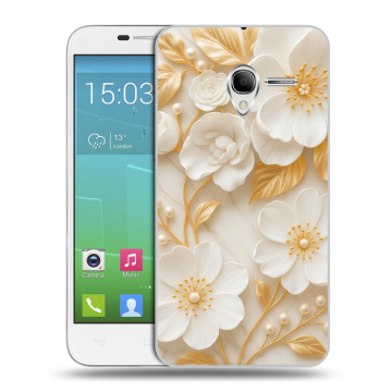 Силиконовый чехол на Alcatel One Touch POP 3 5 с принтом Цветы