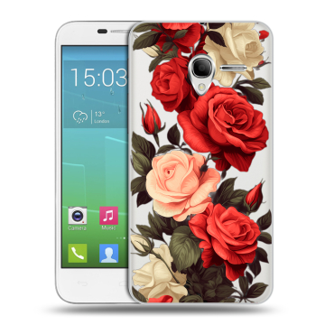 Силиконовый чехол на Alcatel One Touch POP 3 5 с принтом Розы