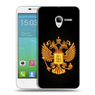 Силиконовый чехол на Alcatel One Touch POP 3 5 с принтом Герб России желтый