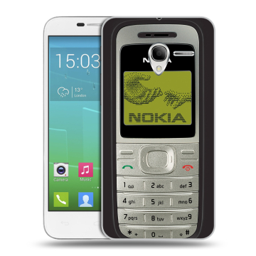 Силиконовый чехол на Alcatel One Touch POP 3 5 с принтом Ретро Нокия