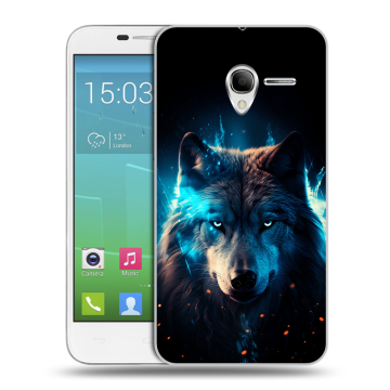 Силиконовый чехол на Alcatel One Touch POP 3 5 с принтом Волк ночной