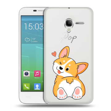 Силиконовый чехол на Alcatel One Touch POP 3 5 с принтом Корги