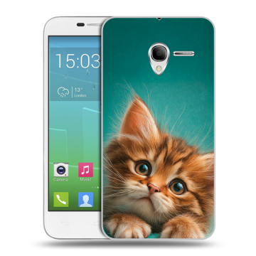 Силиконовый чехол на Alcatel One Touch POP 3 5 с принтом котенок