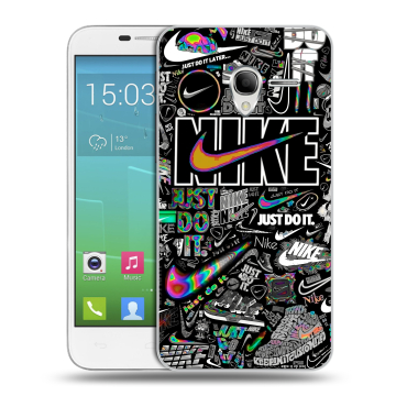 Силиконовый чехол на Alcatel One Touch POP 3 5 с принтом Найк Силиконовый чехол на Alcatel One Touch POP 3 5 с принтом Найк