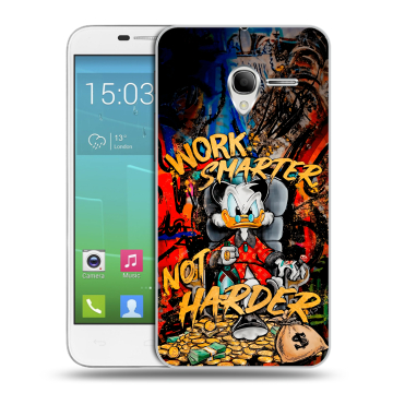 Силиконовый чехол на Alcatel One Touch POP 3 5 с принтом Дональд Дак Деньги
