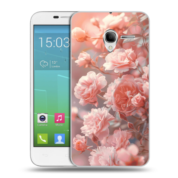 Силиконовый чехол на Alcatel One Touch POP 3 5 с принтом Розовые розы