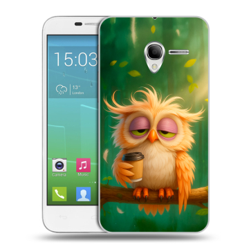 Силиконовый чехол на Alcatel One Touch POP 3 5 с принтом сова