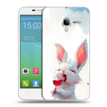 Силиконовый чехол на Alcatel One Touch POP 3 5 с принтом кролик зайчик
