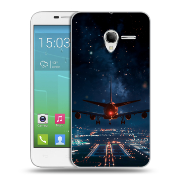 Силиконовый чехол на Alcatel One Touch POP 3 5 с принтом самолет Силиконовый чехол на Alcatel One Touch POP 3 5 с принтом самолет