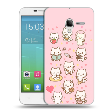 Силиконовый чехол на Alcatel One Touch POP 3 5 с принтом Hello Kitty Хелоу Кити