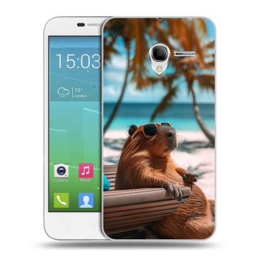 Силиконовый чехол на Alcatel One Touch POP 3 5 с принтом Капибара