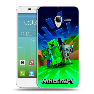 Силиконовый чехол на Alcatel One Touch POP 3 5 с принтом Майнкрафт Силиконовый чехол на Alcatel One Touch POP 3 5 с принтом Майнкрафт